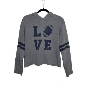 Gray/Navy Size XL Fifth Sun “Love” Football Hoodie